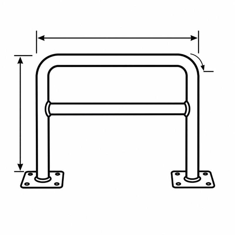 U-Shaped Supermarket Safety Barrier Barrier Size & Geometry