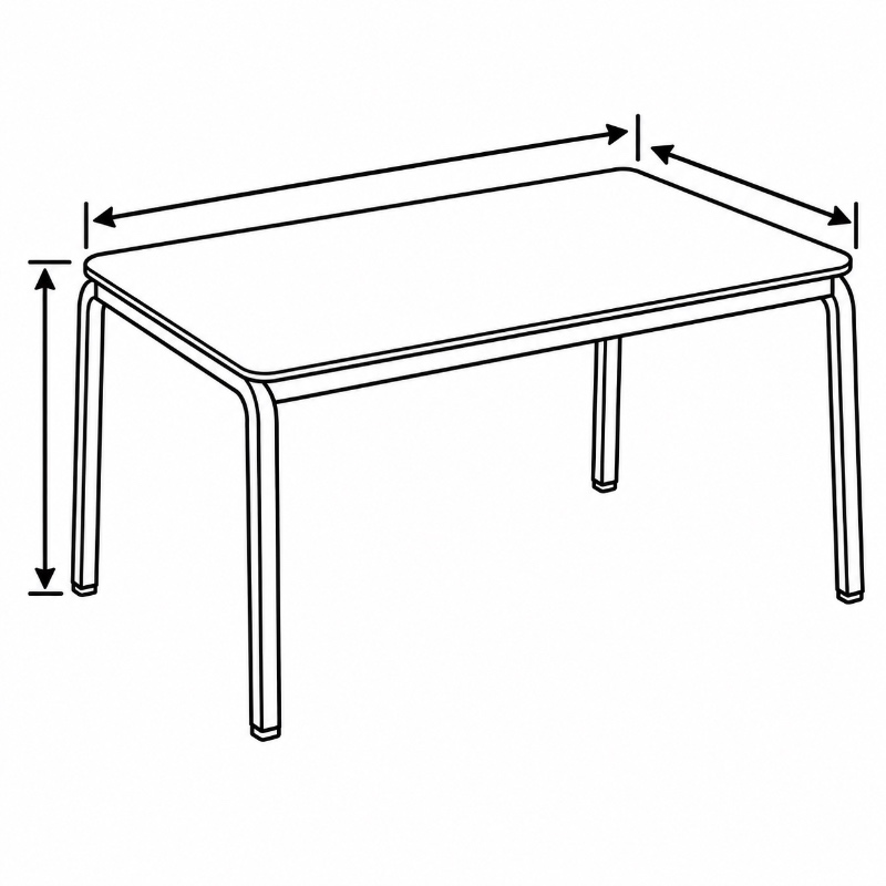 Steel Outdoor Table Table Size & Top Design