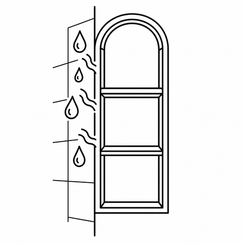 Wall Niche with Warm LED Moisture Exposure