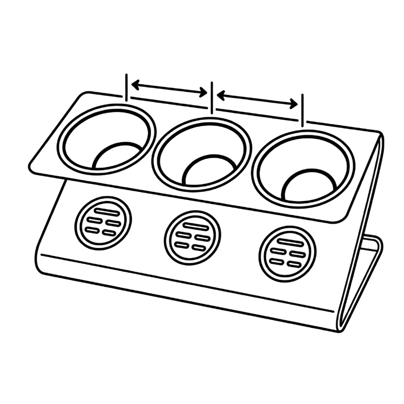 Bottle Drying Rack Holder Layout & Bottle Spacing
