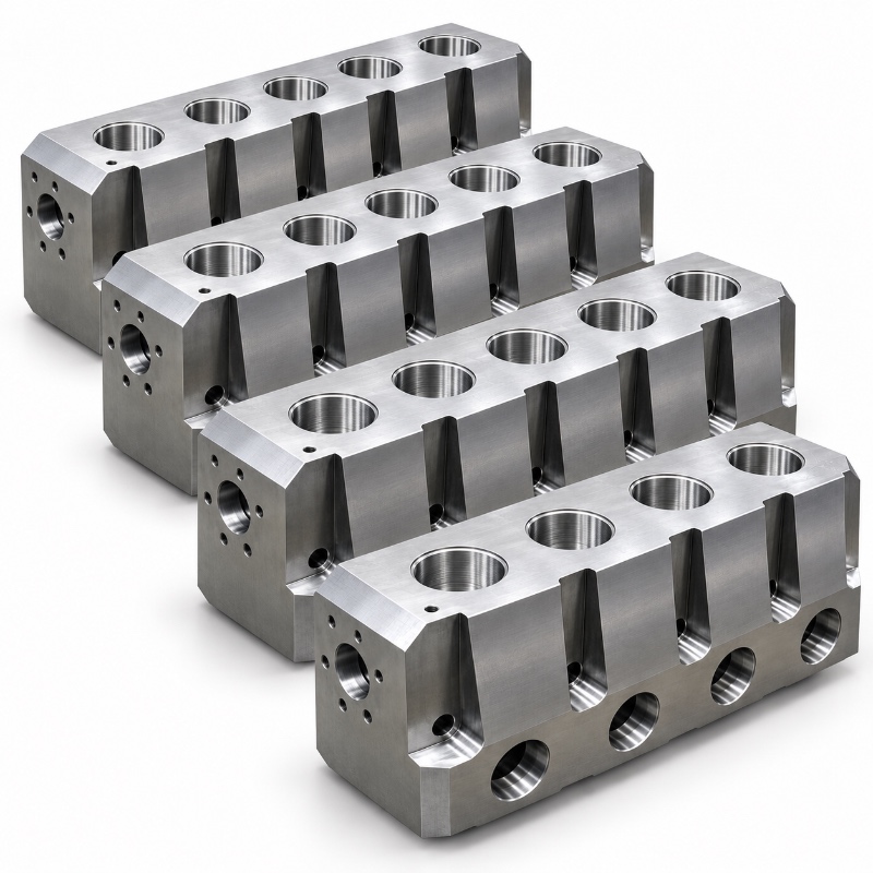 CNC machined steel manifold blocks